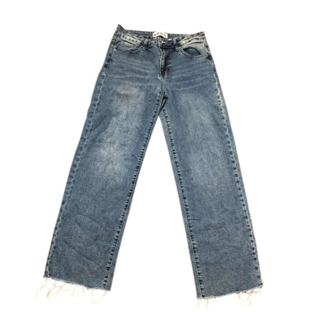 S.O.N.G. Womens Jeans Cotton Stretch Cuffed Wide Leg Casual Denim Size 5/27
